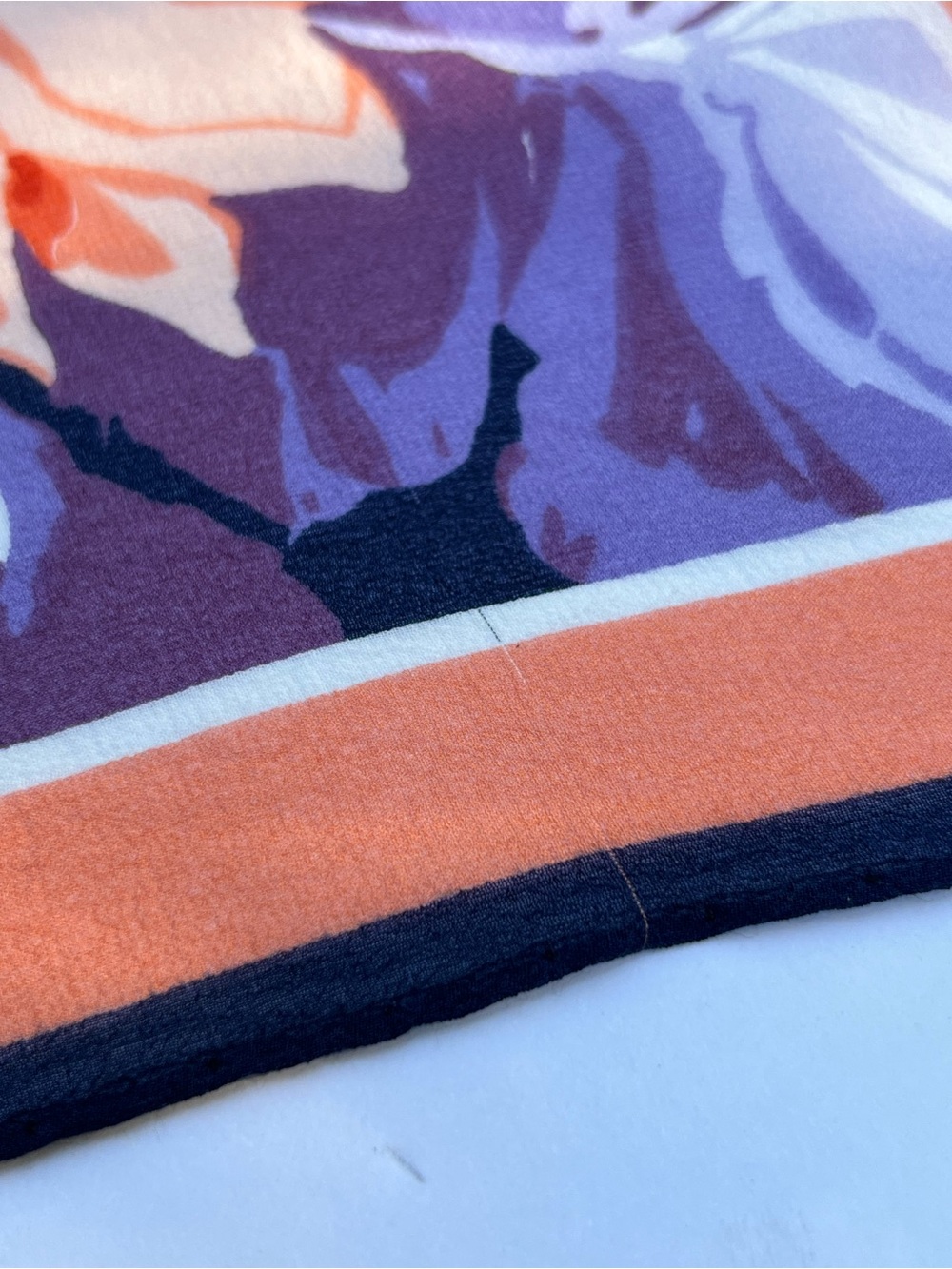 Vintage 80s Holt Renfrew Silk Scarf Made in Italy Floral - Picture 9 of 10